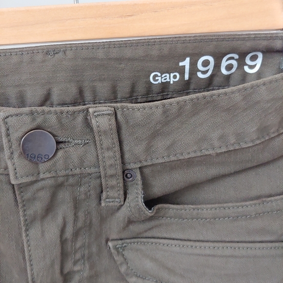 Gap 1969 Always Skinny Jeans Utility Olive Green Size 24 Low Rise - Picture 8 of 8